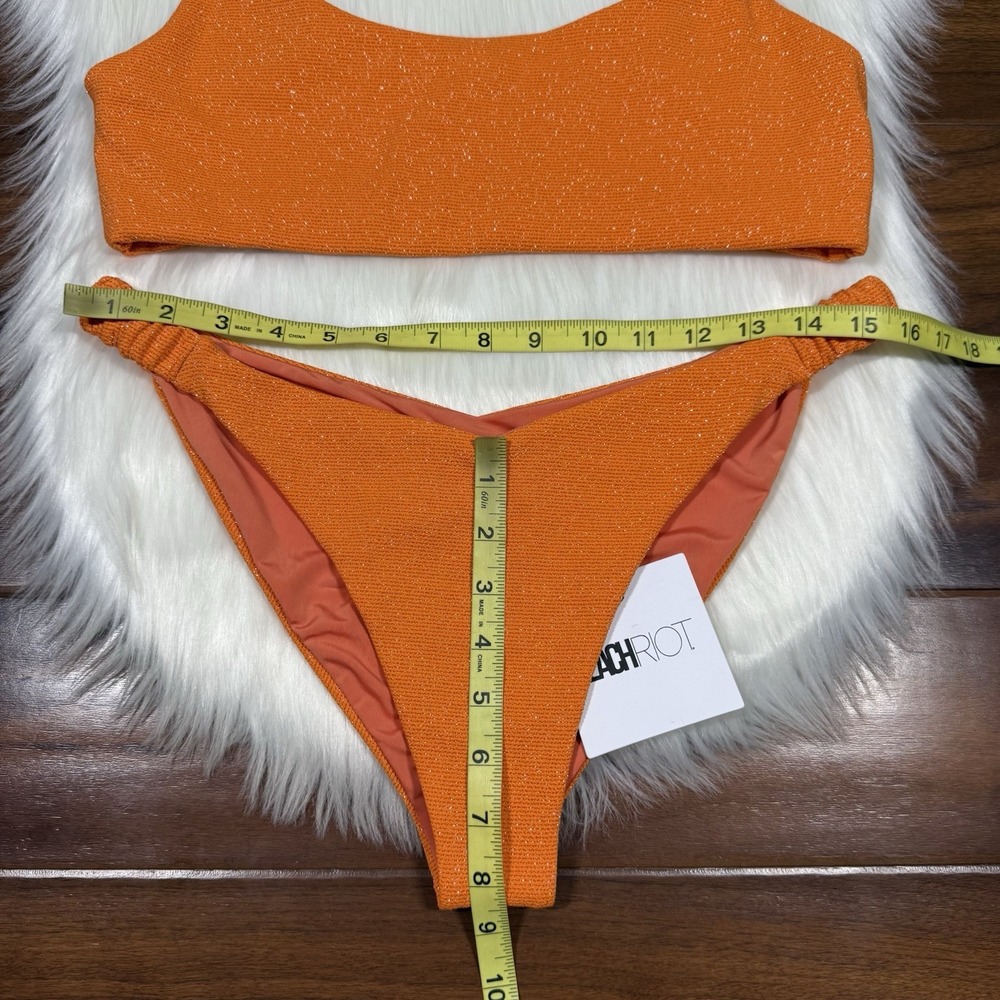 Beach Riot Size XL Orange Haze Phoebe Bikini Bottom & Effie Top 2 Piece‎ Swim - Picture 7 of 11
